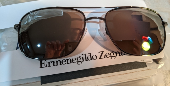 Ermenegildo Zegna EZ 0079 08C shiny gumetal / smoke mirror NWT - Picture 4 of 6